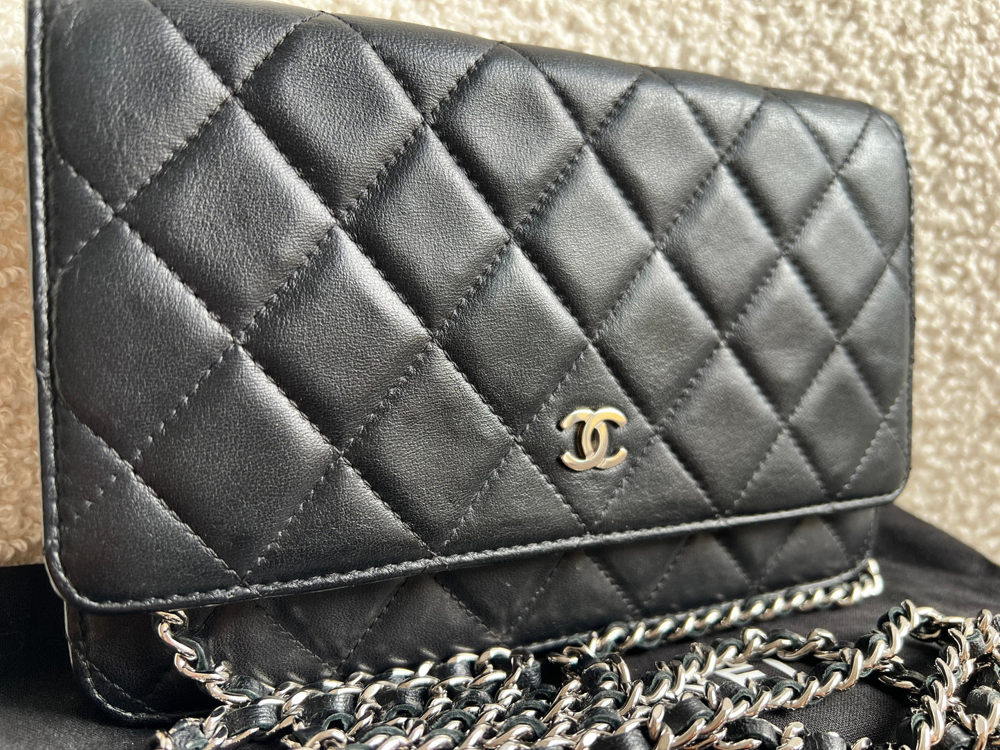 Chanel Wallet on Chain in Black Lambskin Silver Hardware (RRP £2,930)
