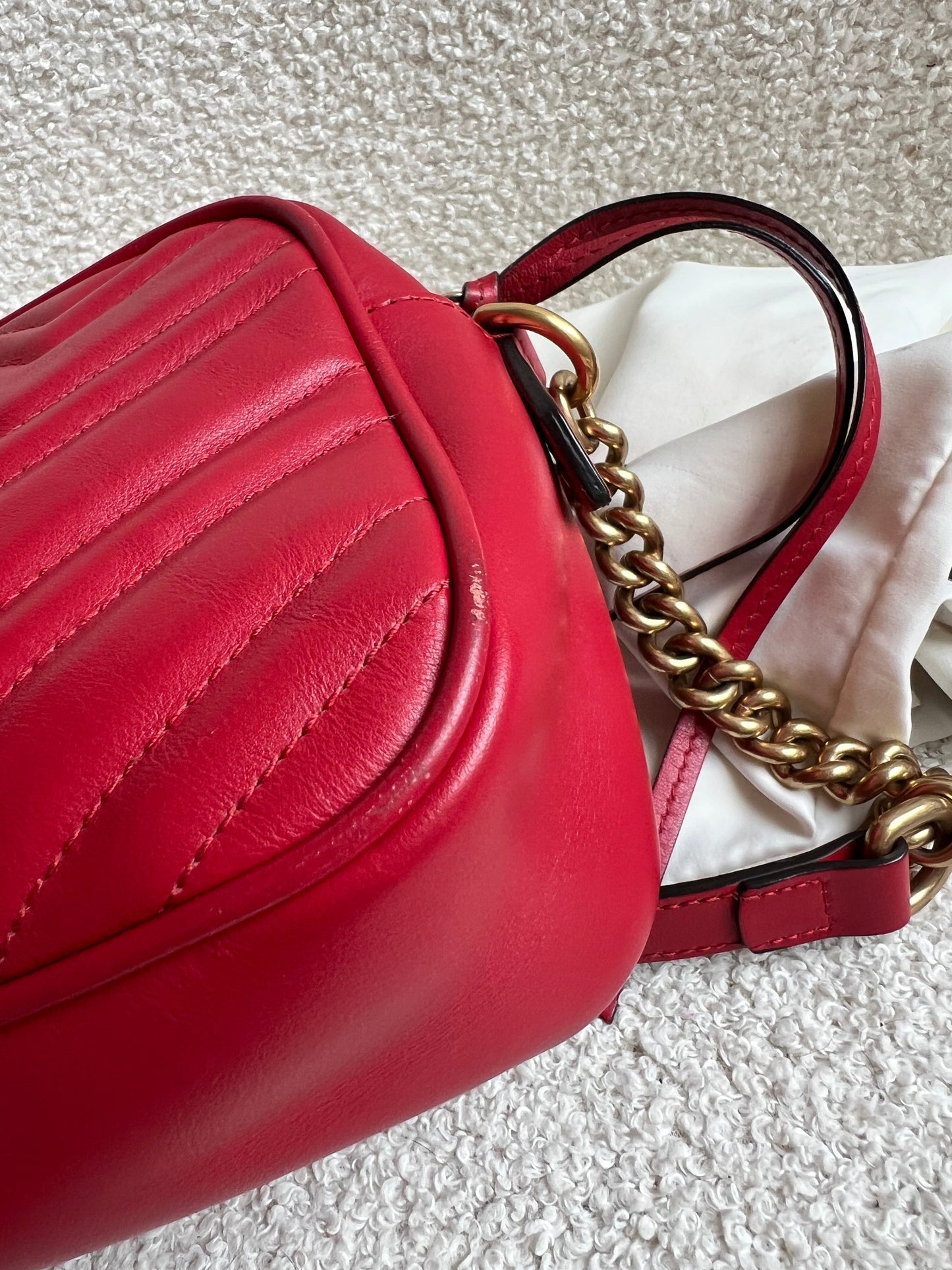Gucci GG Red Marmont Small Shoulder Bag (RRP £1,440)