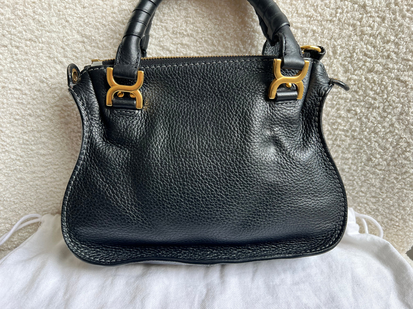 Chloe Black Mini Marcie Double Carry Bag
