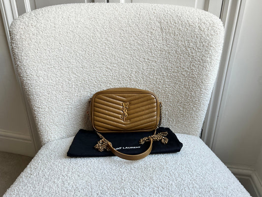 Yves Saint Laurent (YSL) Toffee Beige Mini Lou Camera Bag (RRP £1285)