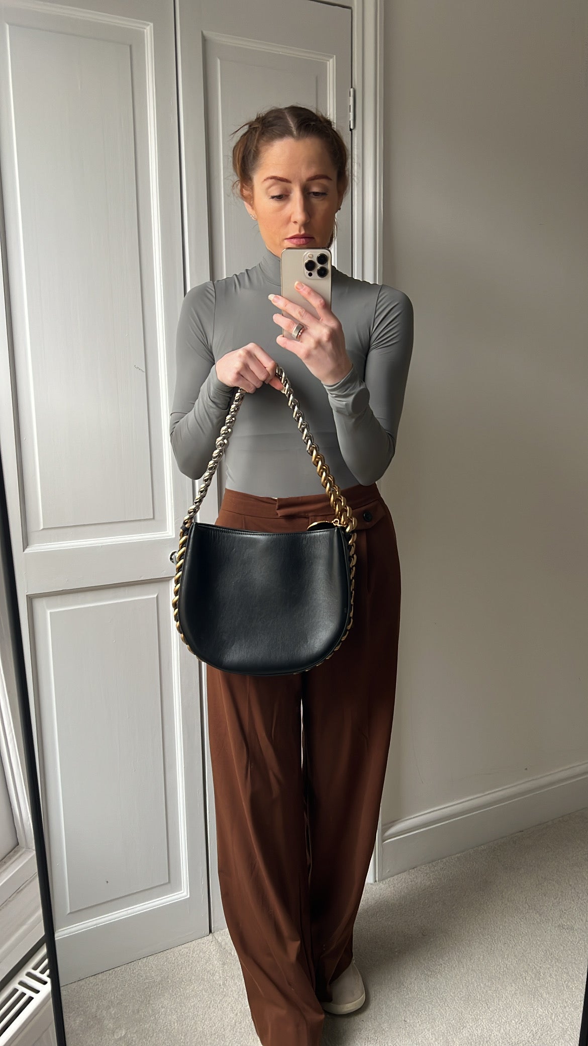 Stella McCartney Frayme Black Faux Leather Bag (RRP £1490)