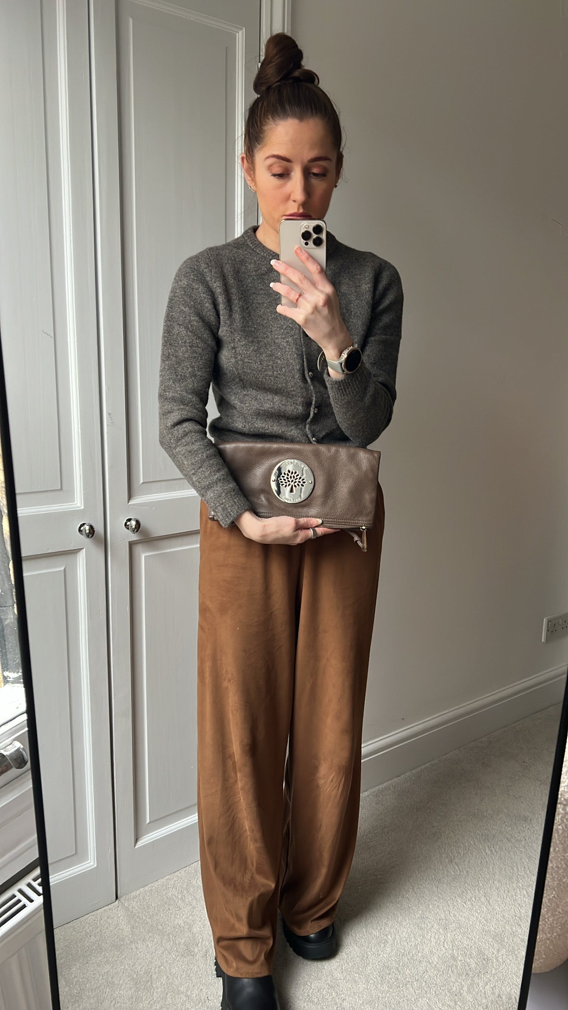 Mulberry Taupe Daria Clutch (RRP £550)