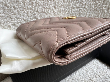 Gucci GG Dusty Pink Marmont Matelassé Card Case Wallet (RRP £410)