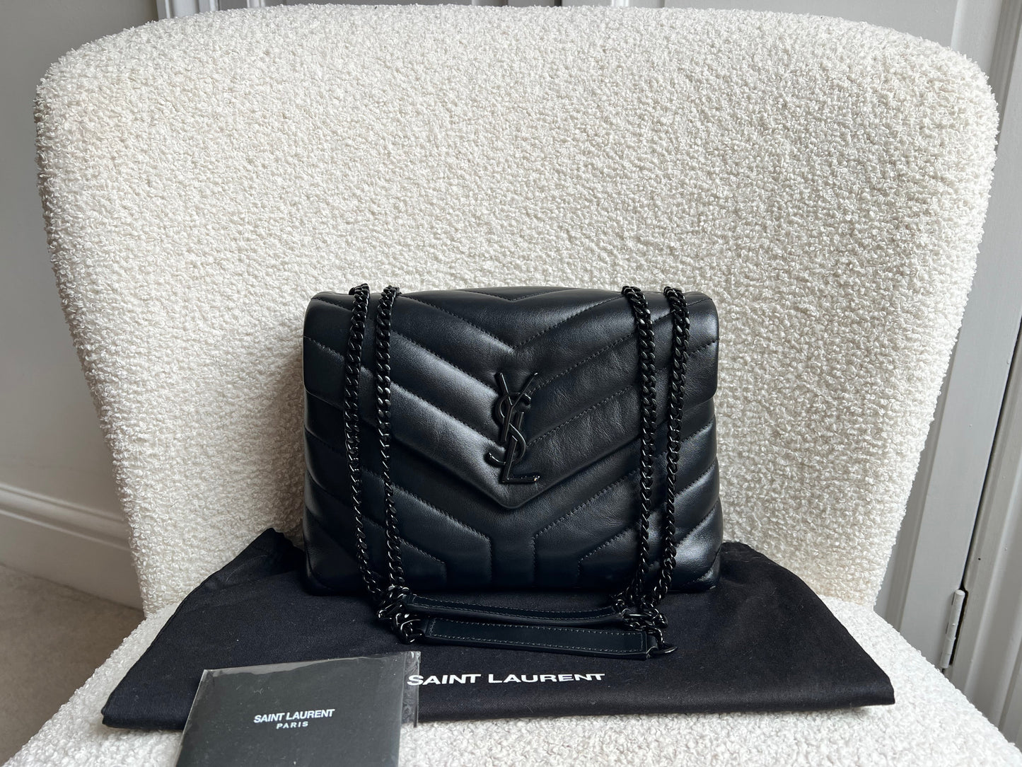 Yves Saint Laurent (YSL) Black on Black Small Lou Lou (RRP £1,940)