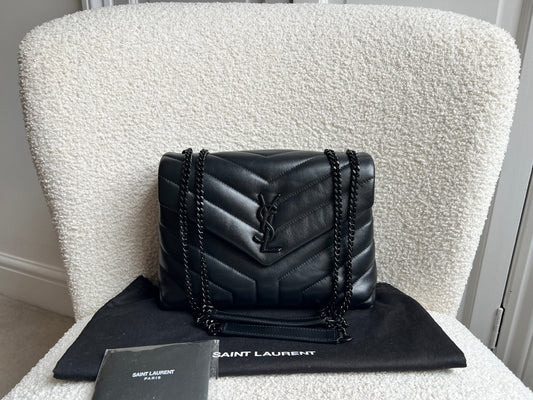 Yves Saint Laurent (YSL) Black on Black Small Lou Lou (RRP £1,940)