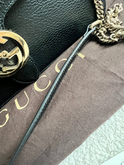 Gucci Interlocking GG Black Medium Shoulder Bag