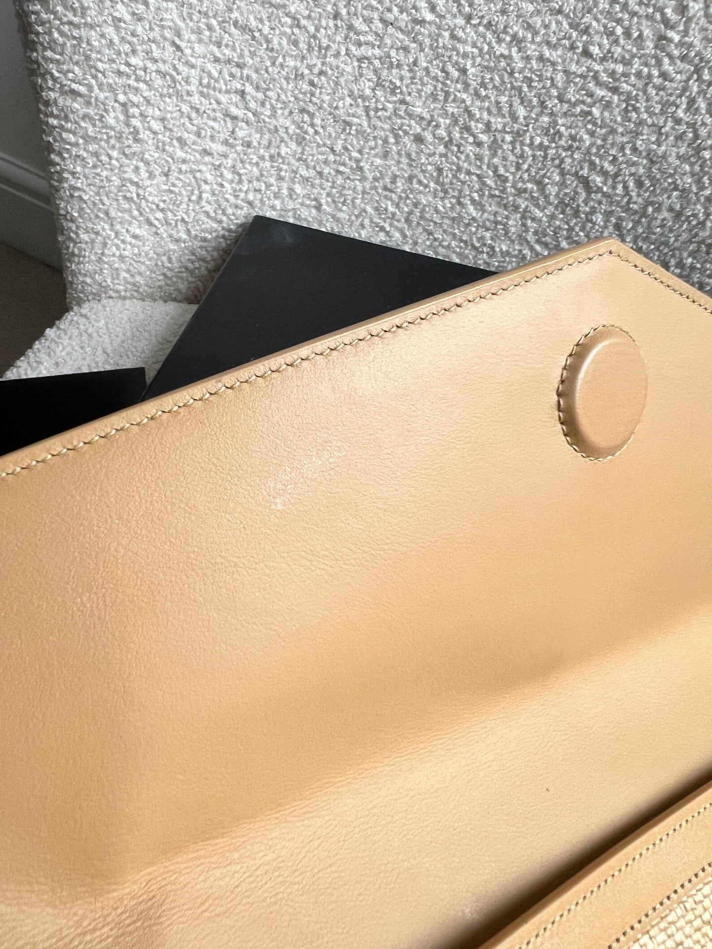 Yves Saint Laurent (YSL) Raffia Uptown Pouch Clutch (RRP £535)