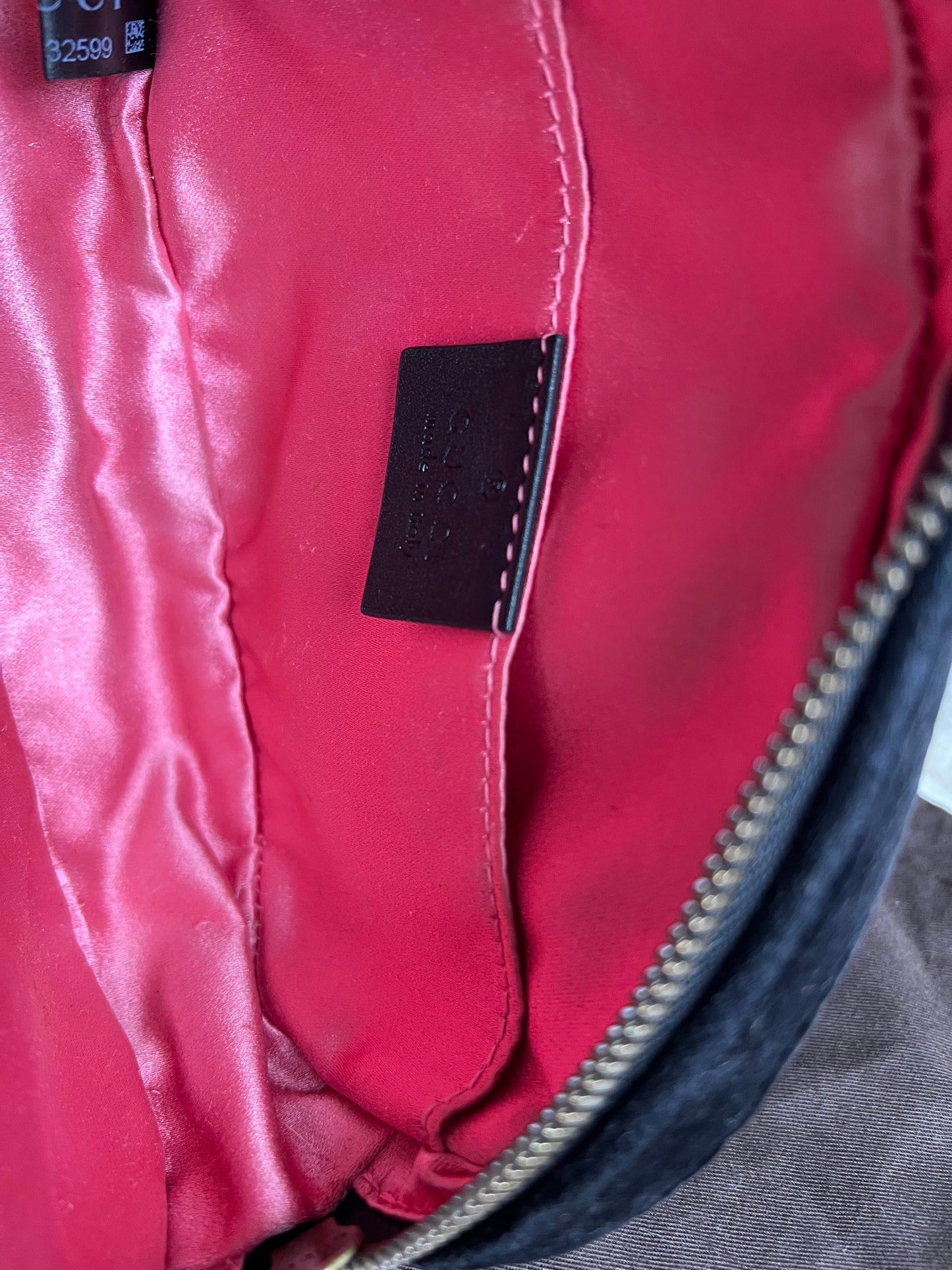 Gucci GG Black Velvet Marmont Belt Bag