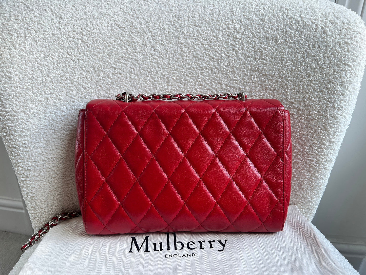 Mulberry Scarlet Red Quilted Medium Lily with Gold Hardware (RRP £1095)