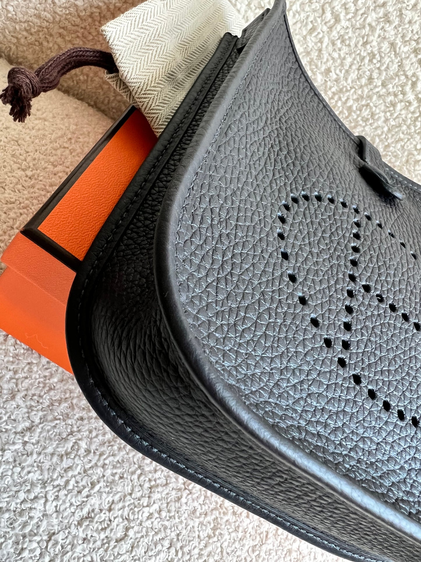 Hermes Evelyne TPM in Caban Clemence Leather with Palladium Hardware