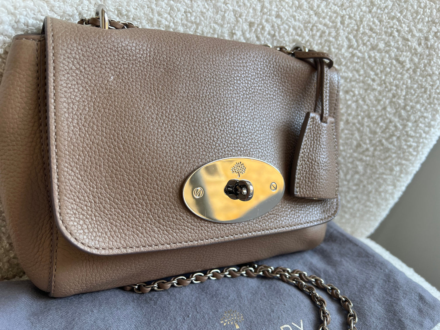 Mulberry Mushroom Grey Regular Lily with Silver Hardware (RRP £995)