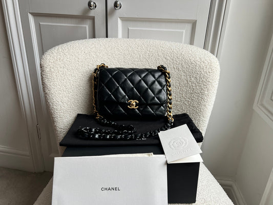 Chanel Candy Chain Mini Flap in Black Lambskin