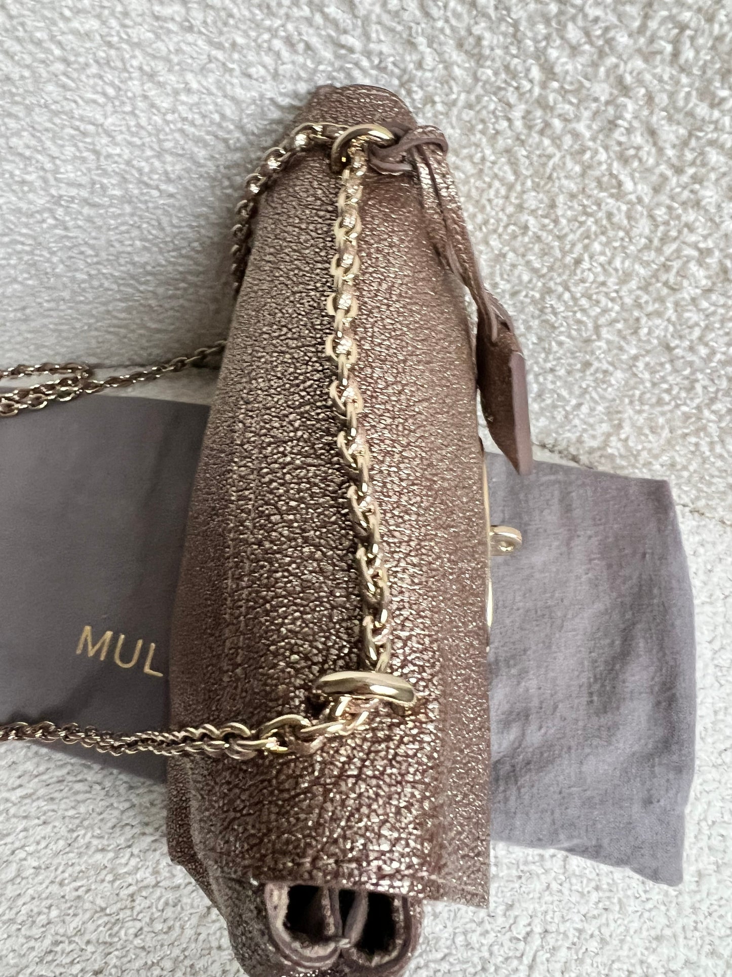 Mulberry Metallic Mushroom Regular Lily with Gold Hardware (RRP £995)