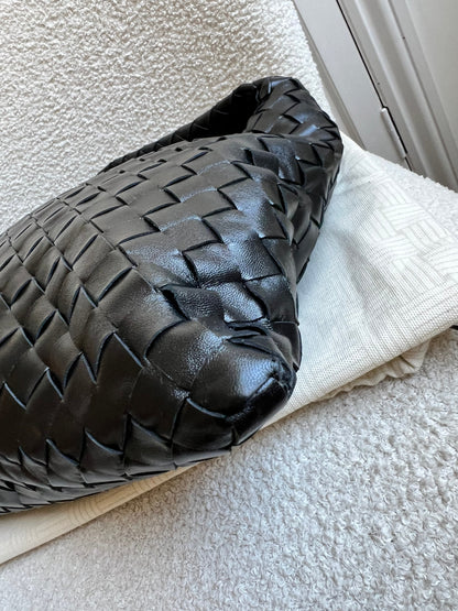 Bottega Veneta Black Small Hop Intraciatto (RRP £3370)