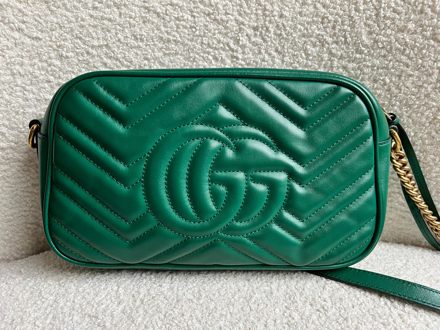 Gucci GG Green Marmont Small Shoulder Bag (RRP £1440)