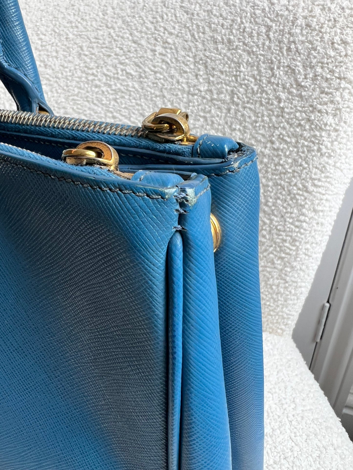 Prada Blue Saffiano Tote