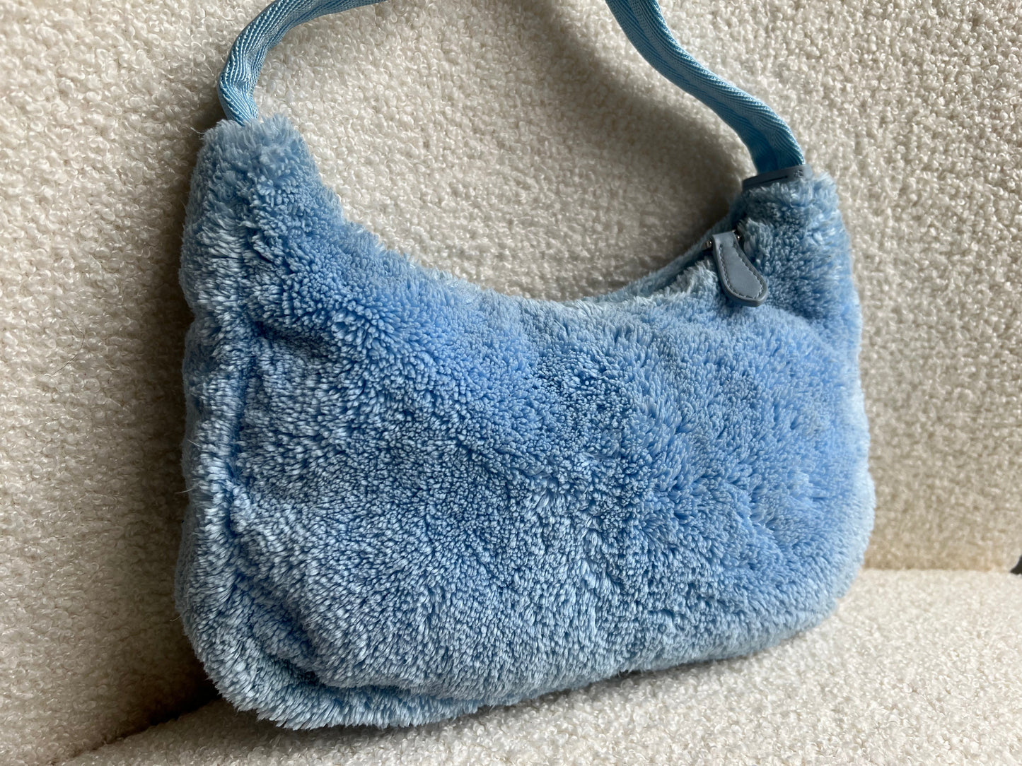 Prada Blue Re-edition 2000 Terry Cloth Shoulder Bag
