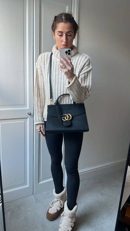 Gucci GG Black Medium Marmont Top Handle Bag