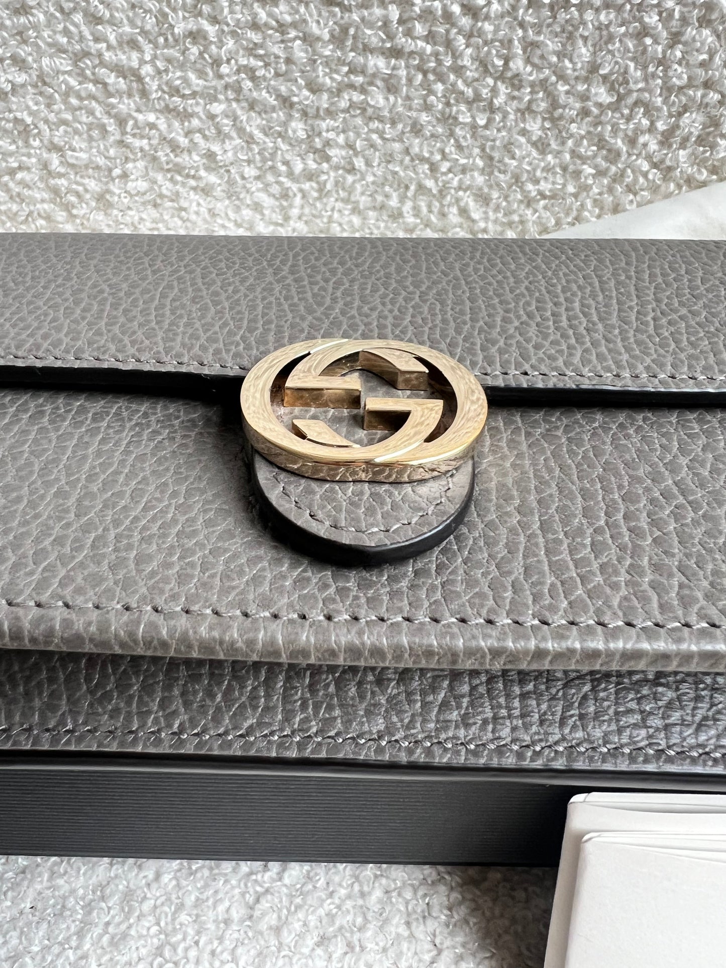 Gucci Dollar Grey Interlocking Chain Wallet
