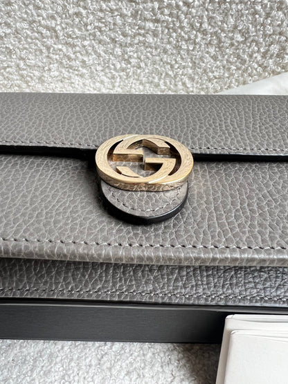 Gucci Dollar Grey Interlocking Chain Wallet