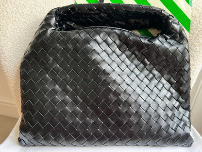 Bottega Veneta Black Small Hop Intraciatto (RRP £3370)