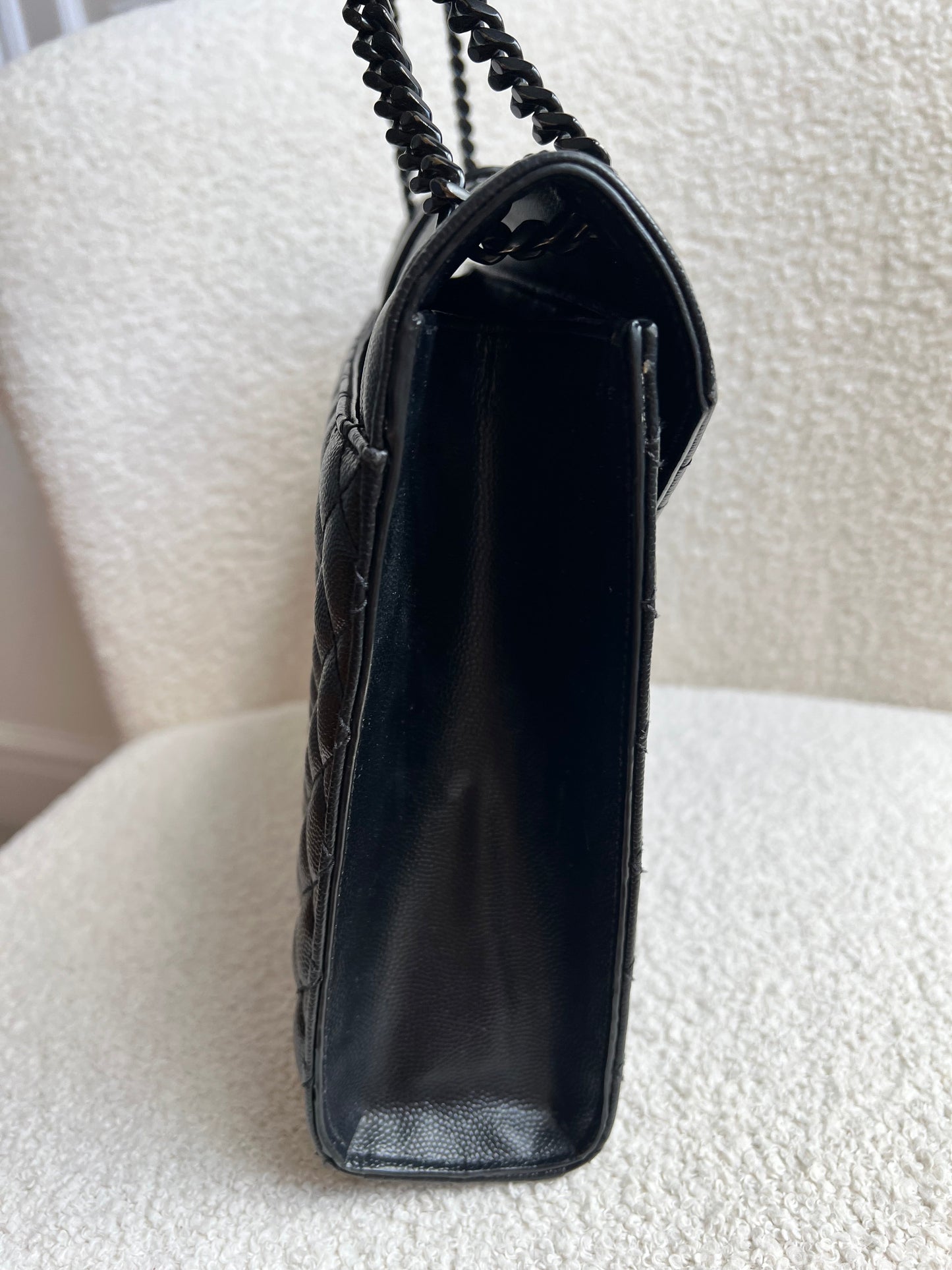 Yves Saint Laurent (YSL) Large Black on Black Envelope Bag (RRP £2,400)