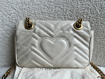 Gucci GG White Marmont Mini Shoulder Bag (RRP £1,890)