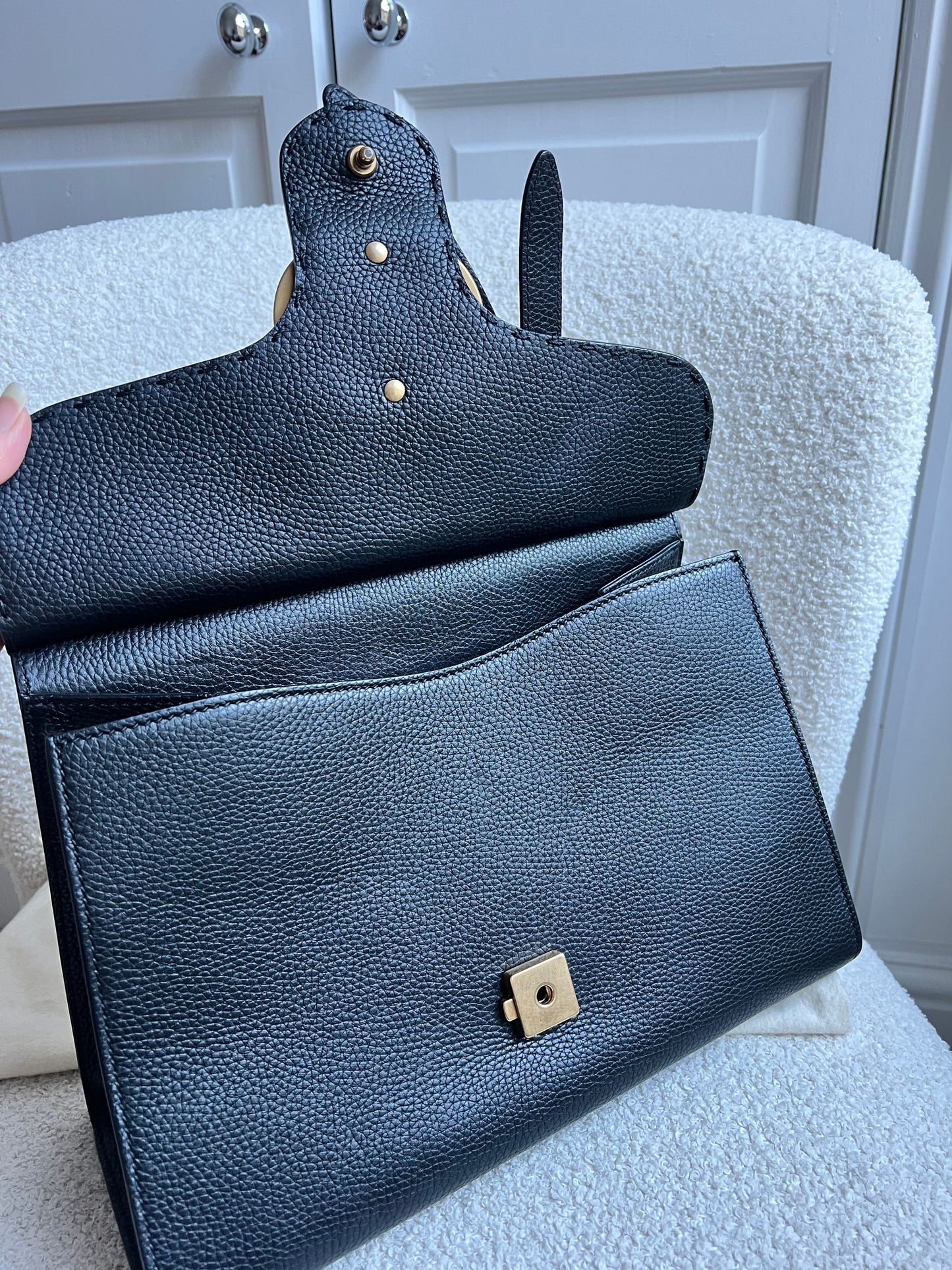 Gucci GG Black Medium Marmont Top Handle Bag