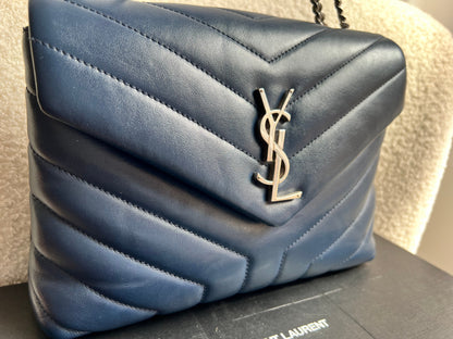 Yves Saint Laurent (YSL) Navy Blue Small LouLou (RRP £1,900)