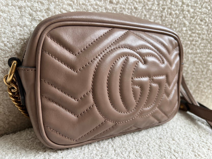 Gucci GG Dusty Pink Marmont Mini Shoulder Bag (RRP £1,360)