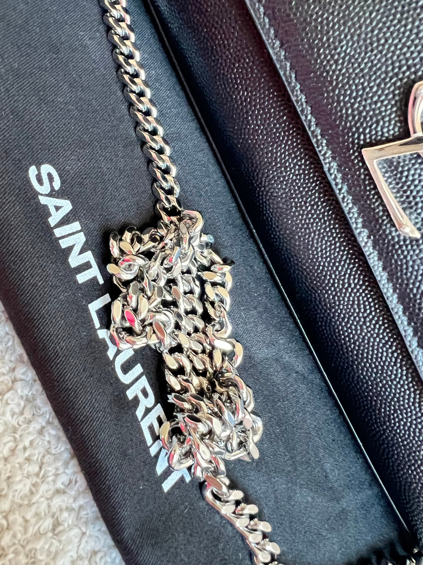 Yves Saint Laurent (YSL) Black Medium Kate with Silver Hardware (RRP £1730)