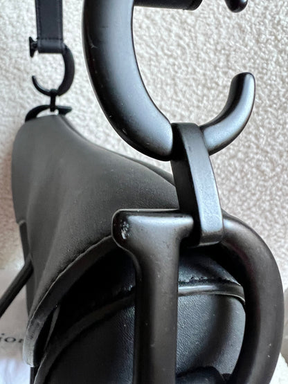 Christian Dior Black Ultra Matte Saddle Bag with Strap