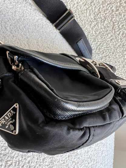 Prada Vintage Nylon Buckle Shoulder Bag