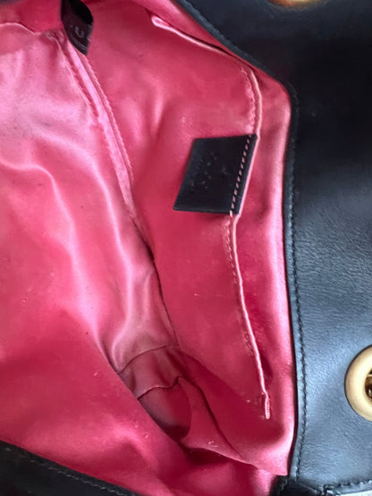 Gucci GG Black Velvet Marmont Mini Shoulder Bag (RRP £1395)