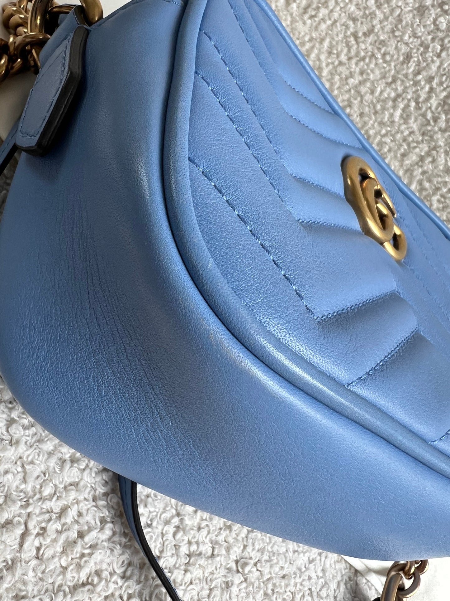 Gucci GG Blue Marmont Mini Shoulder Bag (RRP £1,360)