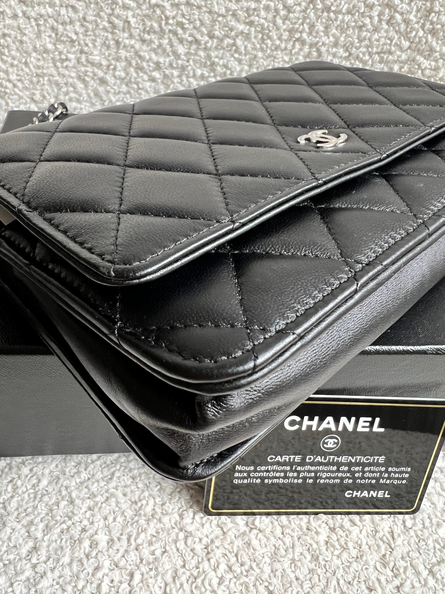Chanel Wallet on Chain in Black Lambskin Silver Hardware (RRP £2,930)