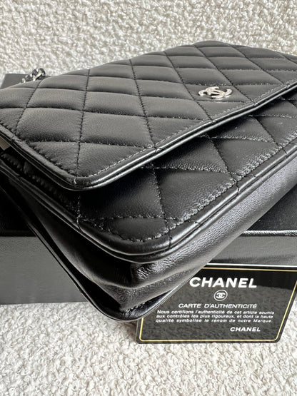 Chanel Wallet on Chain in Black Lambskin Silver Hardware (RRP £2,930)