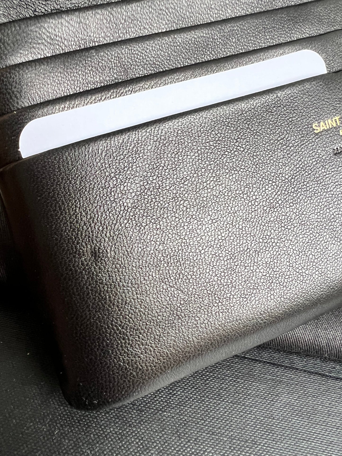 Yves Saint Laurent (YSL) Black Puffy Lambskin Wallet on Chain with Gold Hardware (RRP £960)