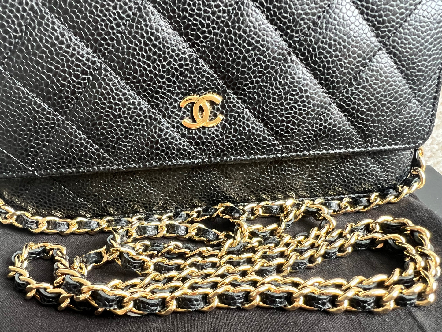 Chanel Black Caviar Wallet on Chain (RRP £2,930)