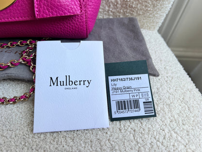 Mulberry Regular Lily in Mulberry Pink Heavy Grain (RRP £995)