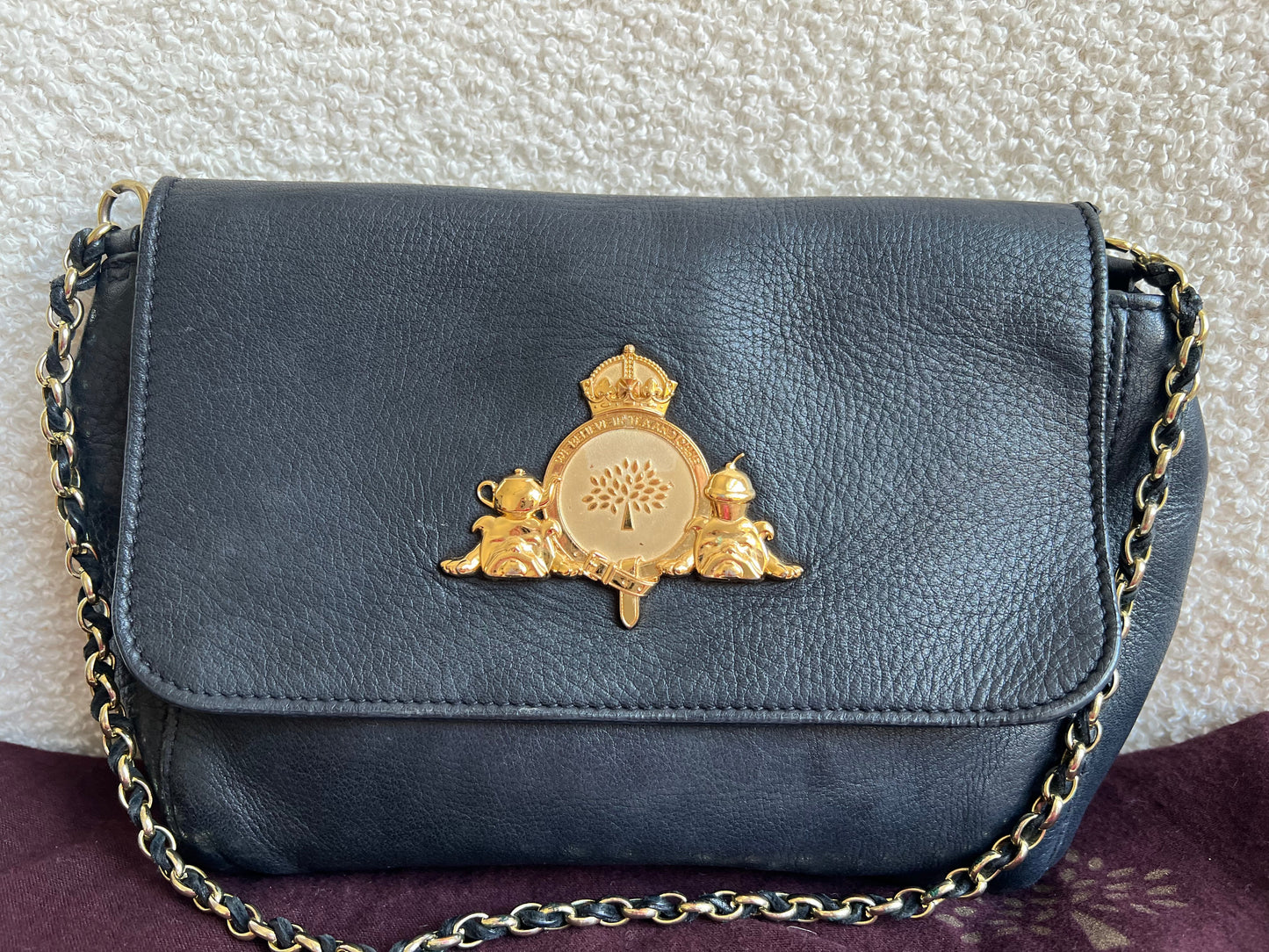 Mulberry Small Black Margaret Shoulder Bag with Small Purse