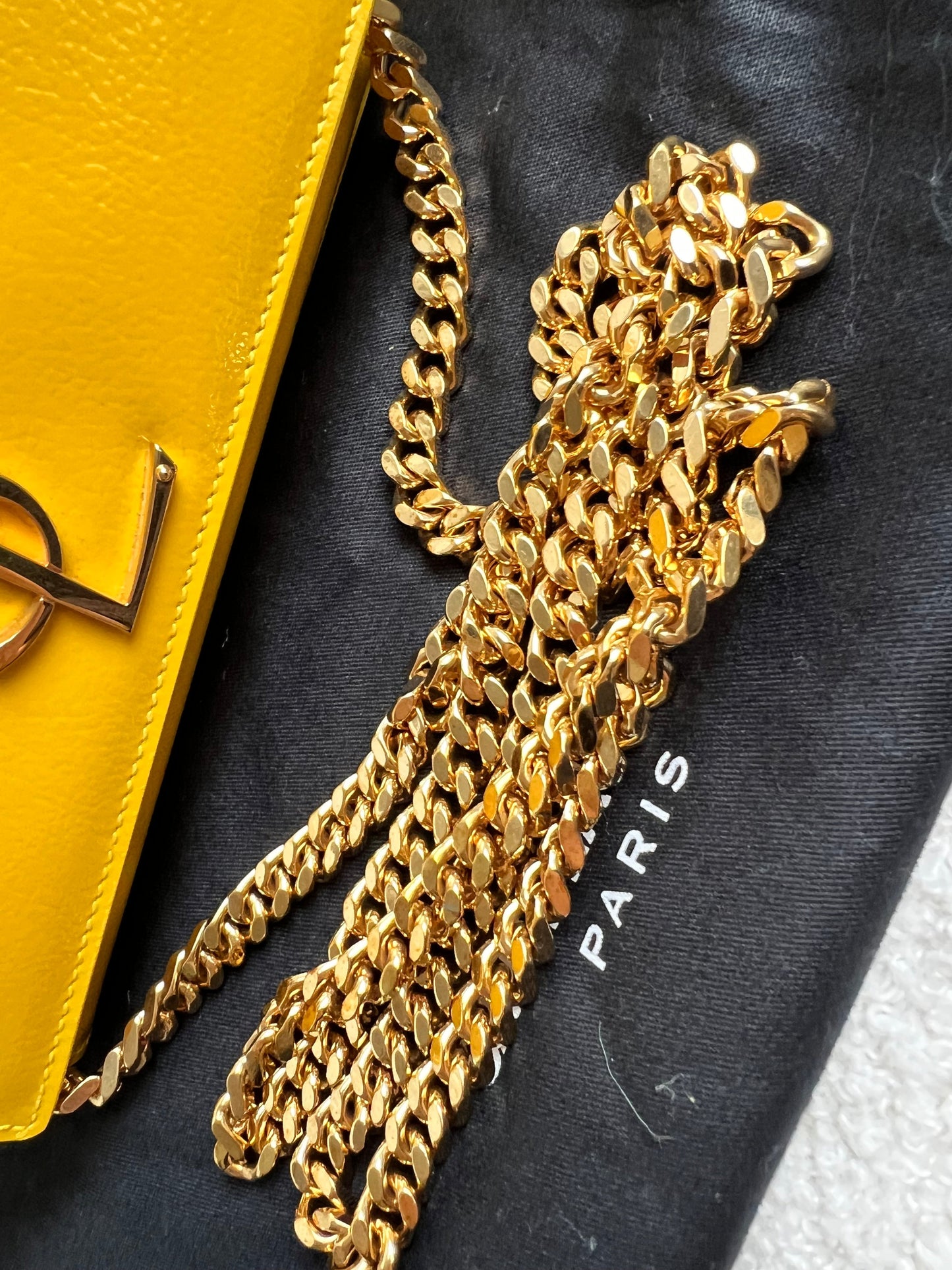 Yves Saint Laurent (YSL) Small Kate Yellow Patent with Gold Hardware (RRP £1,440)