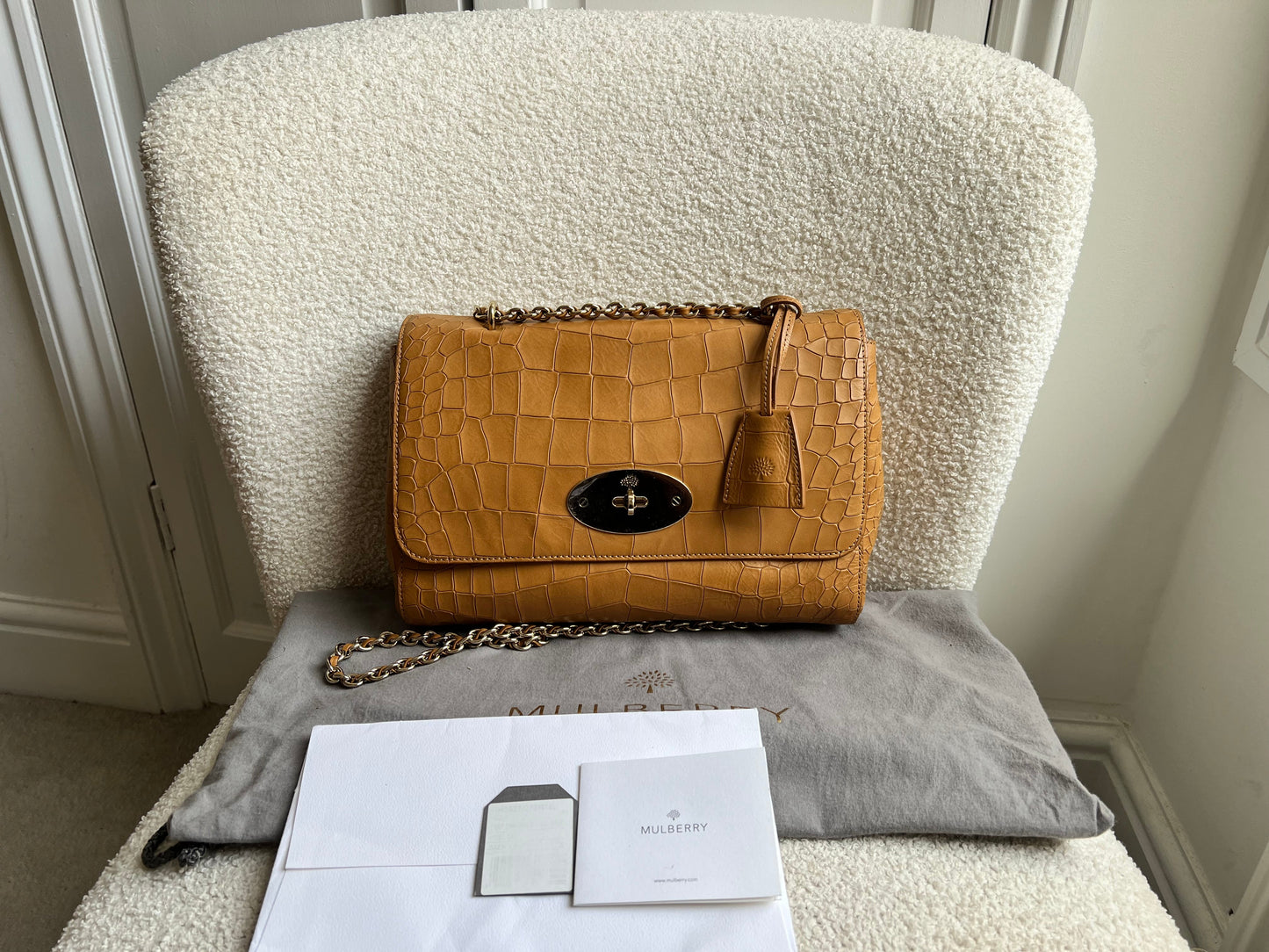 Mulberry Biscuit Brown Croc Medium Lily