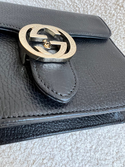 Gucci Interlocking GG Black Small Shoulder Bag
