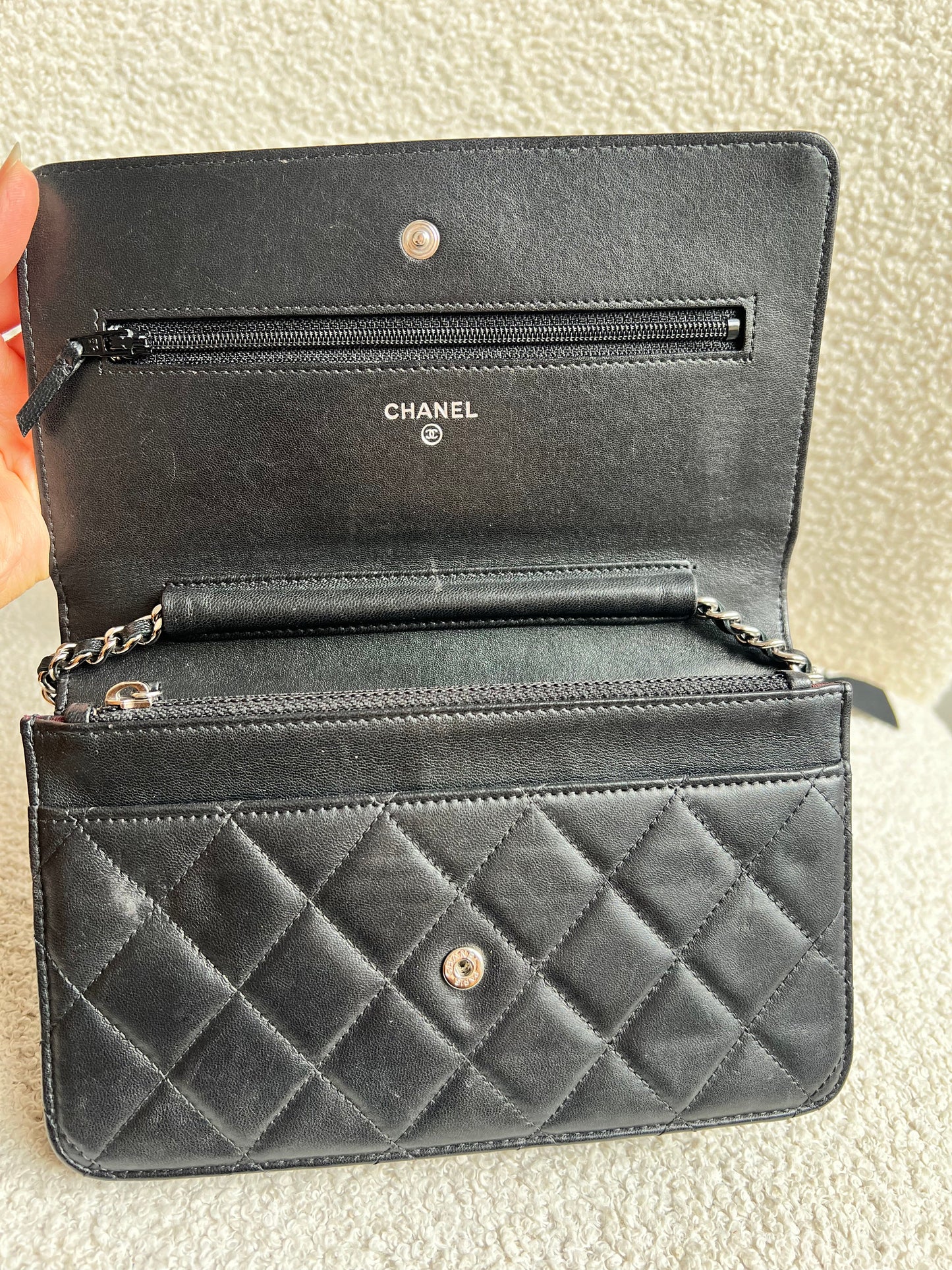 Chanel Wallet on Chain in Black Lambskin Silver Hardware (RRP £2,930)
