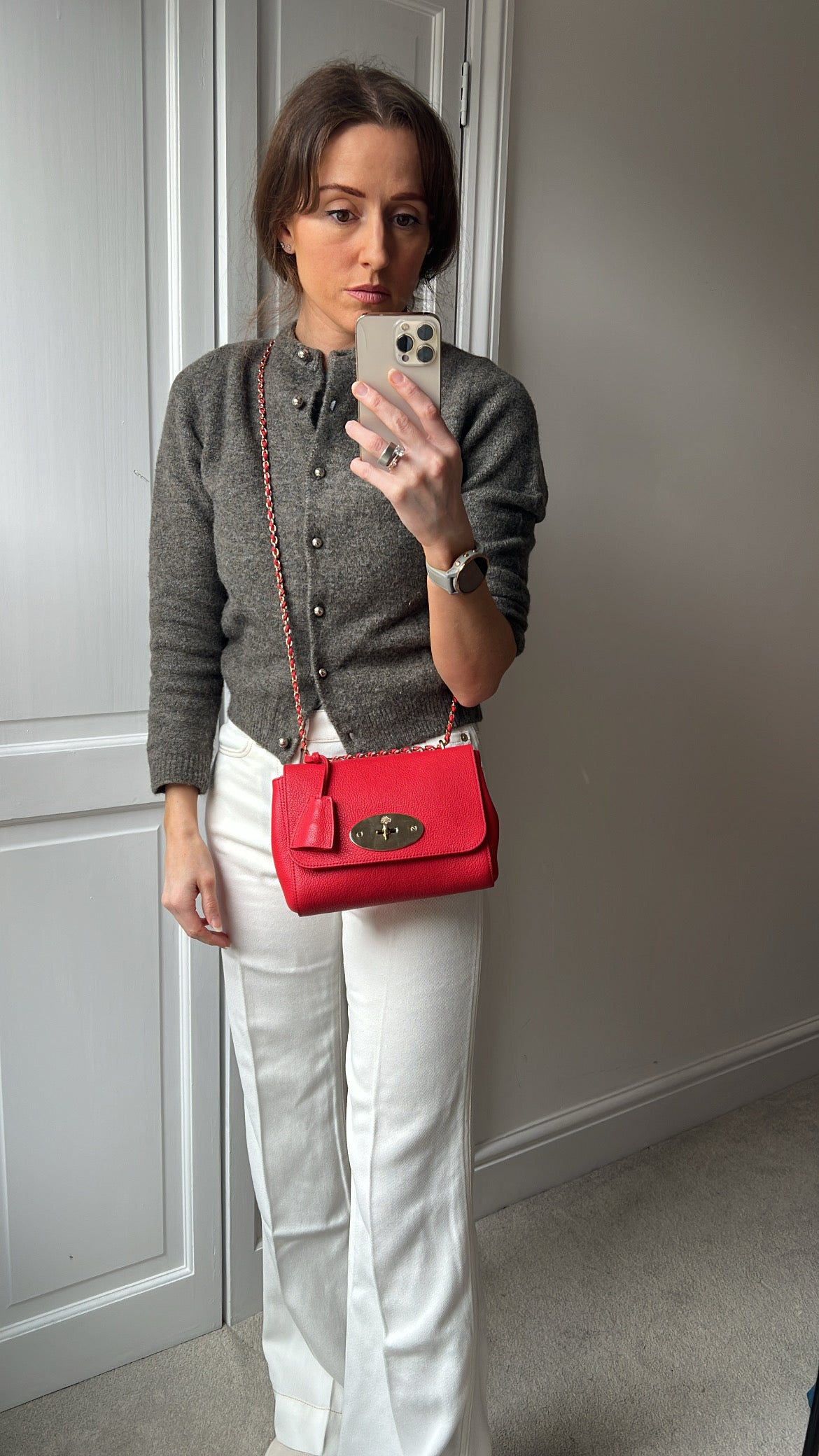 Mulberry Hibiscus Red Regular Lily with Gold Hardware (RRP £995)