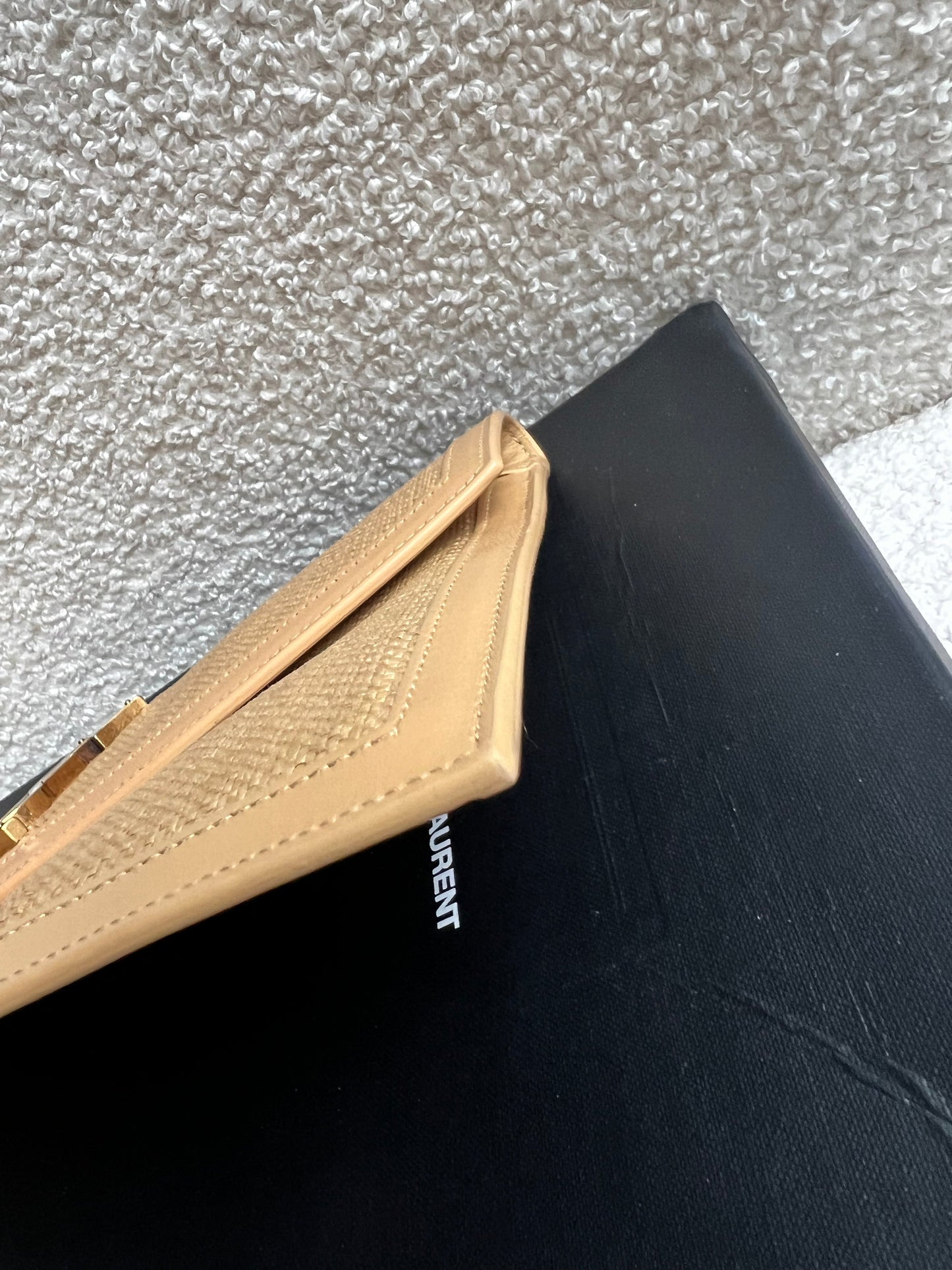 Yves Saint Laurent (YSL) Raffia Uptown Pouch Clutch (RRP £535)