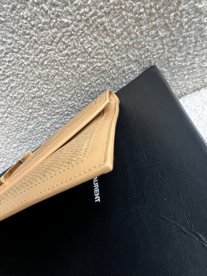 Yves Saint Laurent (YSL) Raffia Uptown Pouch Clutch (RRP £535)
