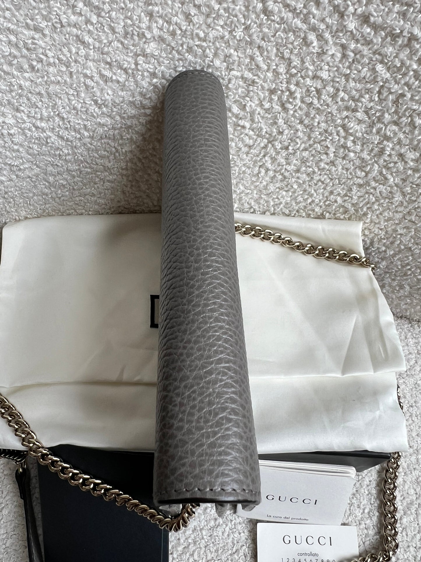 Gucci Dollar Grey Interlocking Chain Wallet