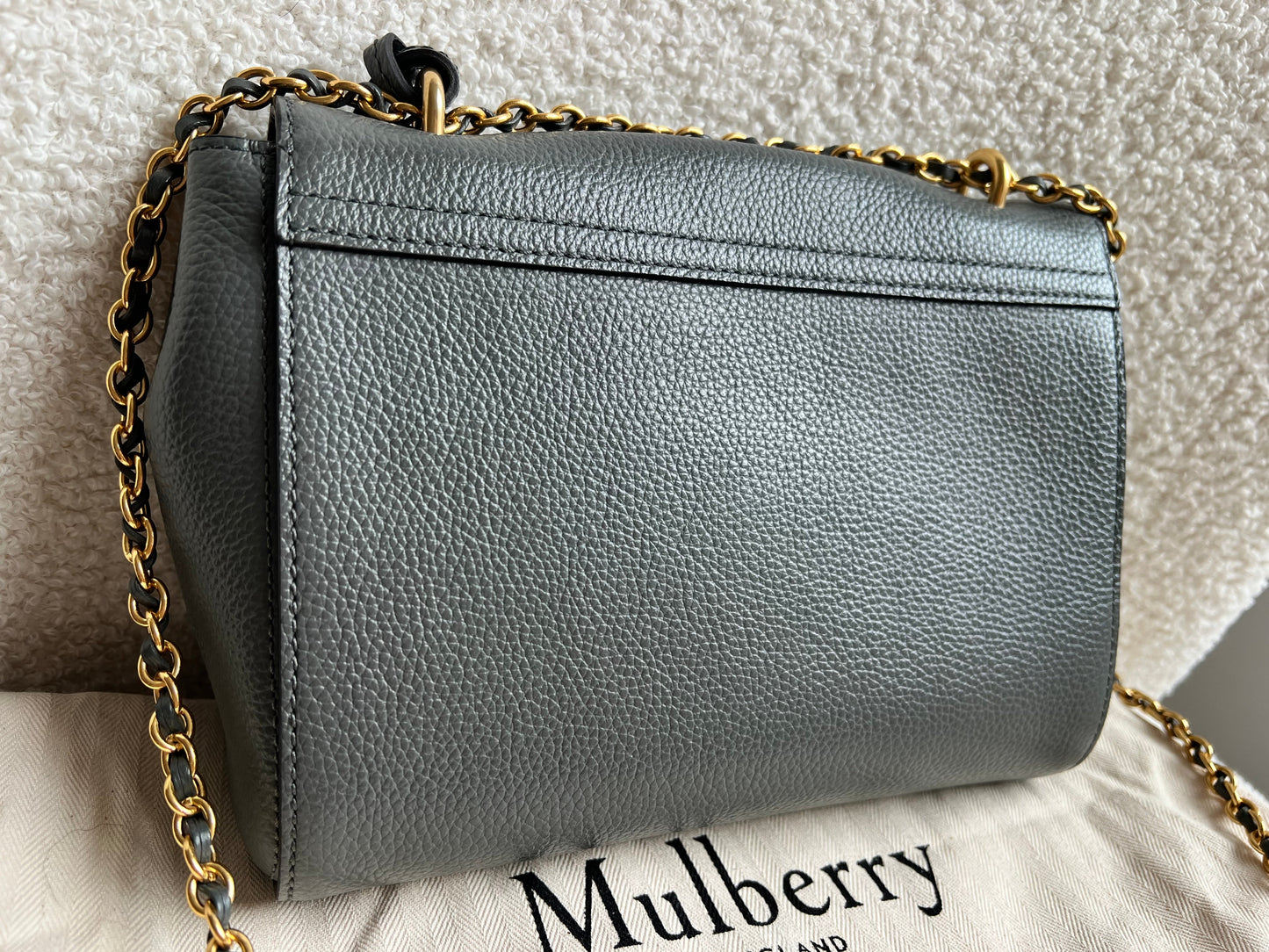 Mulberry Charcoal Grey Regular Lily with Gold Hardware (RRP £995)